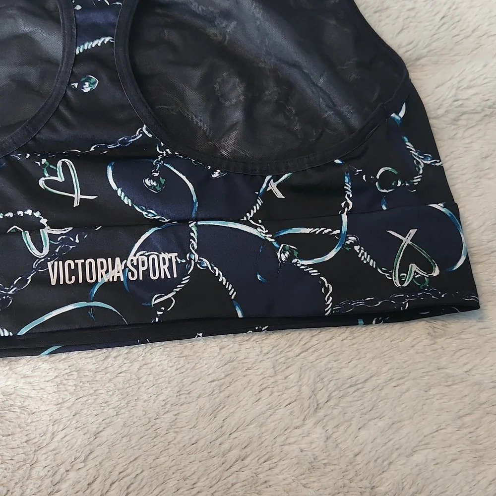 Victoria Sport Navy & Silver Racerback Sports Bra - Picture 12 of 16
